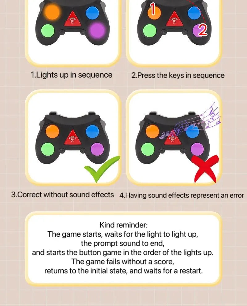 1 Pcs Memory Training Game Machine Development Brainstorming Creative Toys Interactive Clearance Button Toys