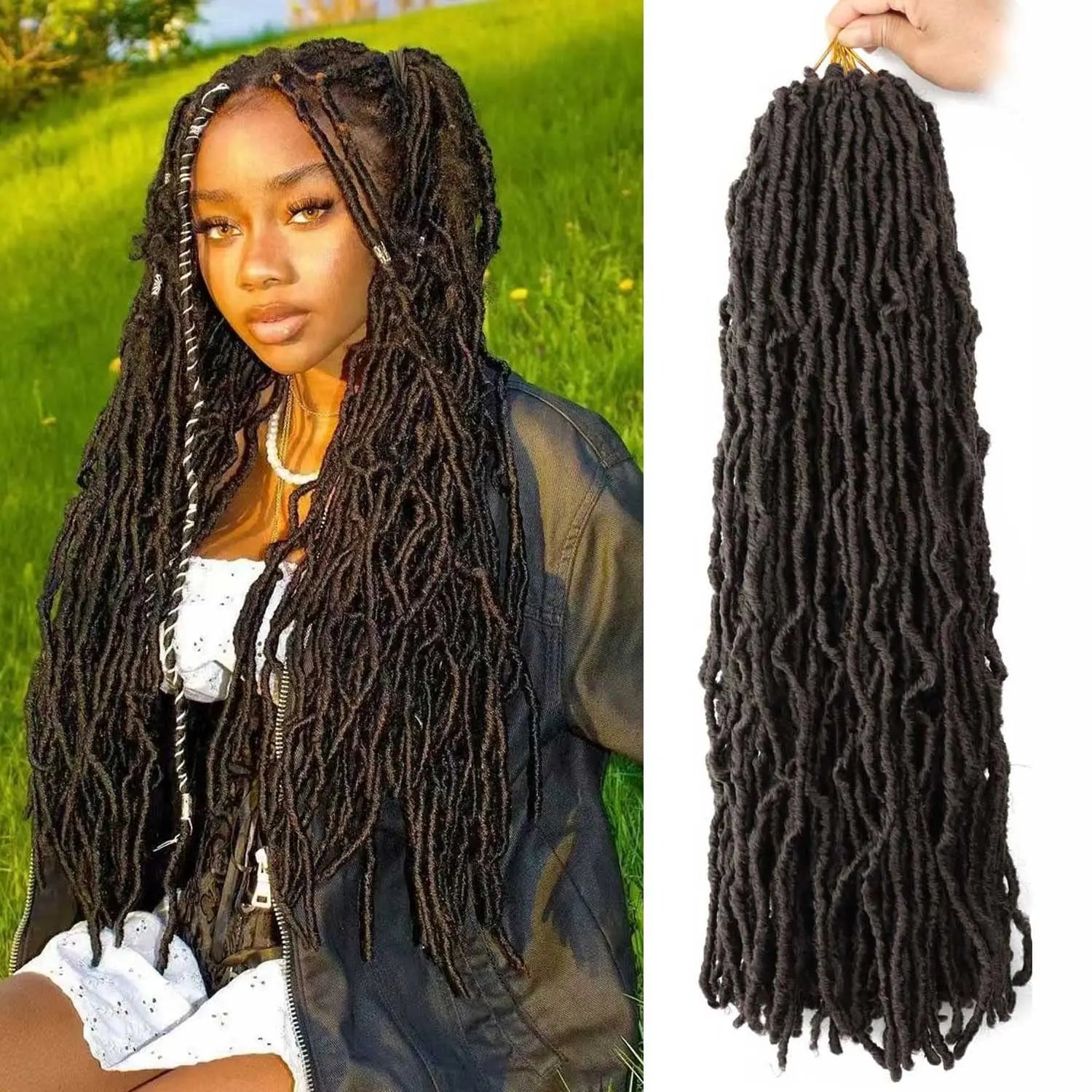 1/6 Packs Faux Locs Crochet Hair 30 Inch Soft Locs for Distressed Locs Butterfly Locs Crochet Hair for Women
