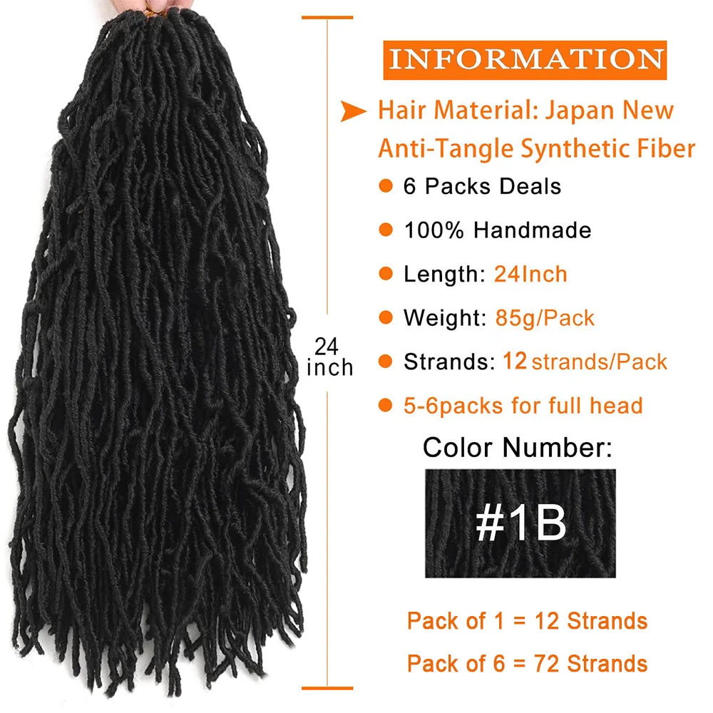 1/6 Packs Faux Locs Crochet Hair 30 Inch Soft Locs for Distressed Locs Butterfly Locs Crochet Hair for Women