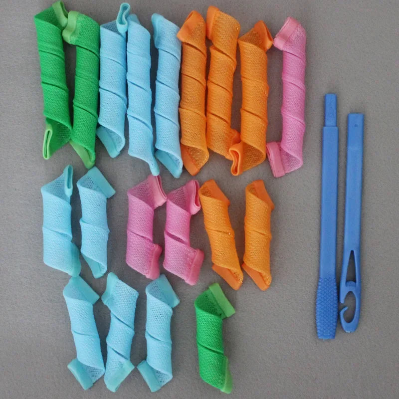 18pcs/set Spiral Hair Curlers Heatless Non-Damaging Wave Formers DIY Hair Rollers Hairs Curler Styling Tool Set Hair Accessories