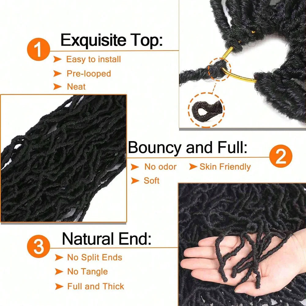 1/6 Packs Faux Locs Crochet Hair 30 Inch Soft Locs for Distressed Locs Butterfly Locs Crochet Hair for Women