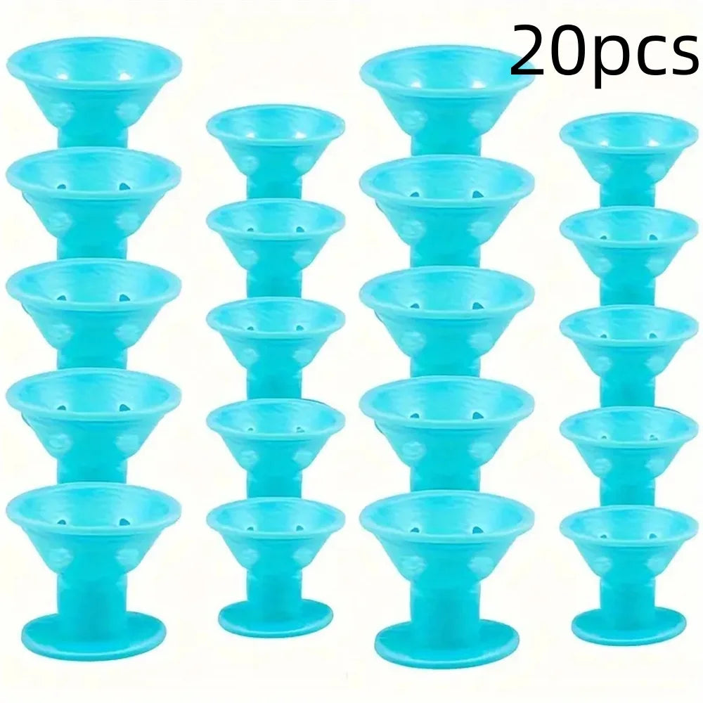 10-30pcs Hair Curlers Set Heatless Styling Tools for All Hair Types Easy DIY Perming Tools Silicone Bell Shaped Hairstyling Acce
