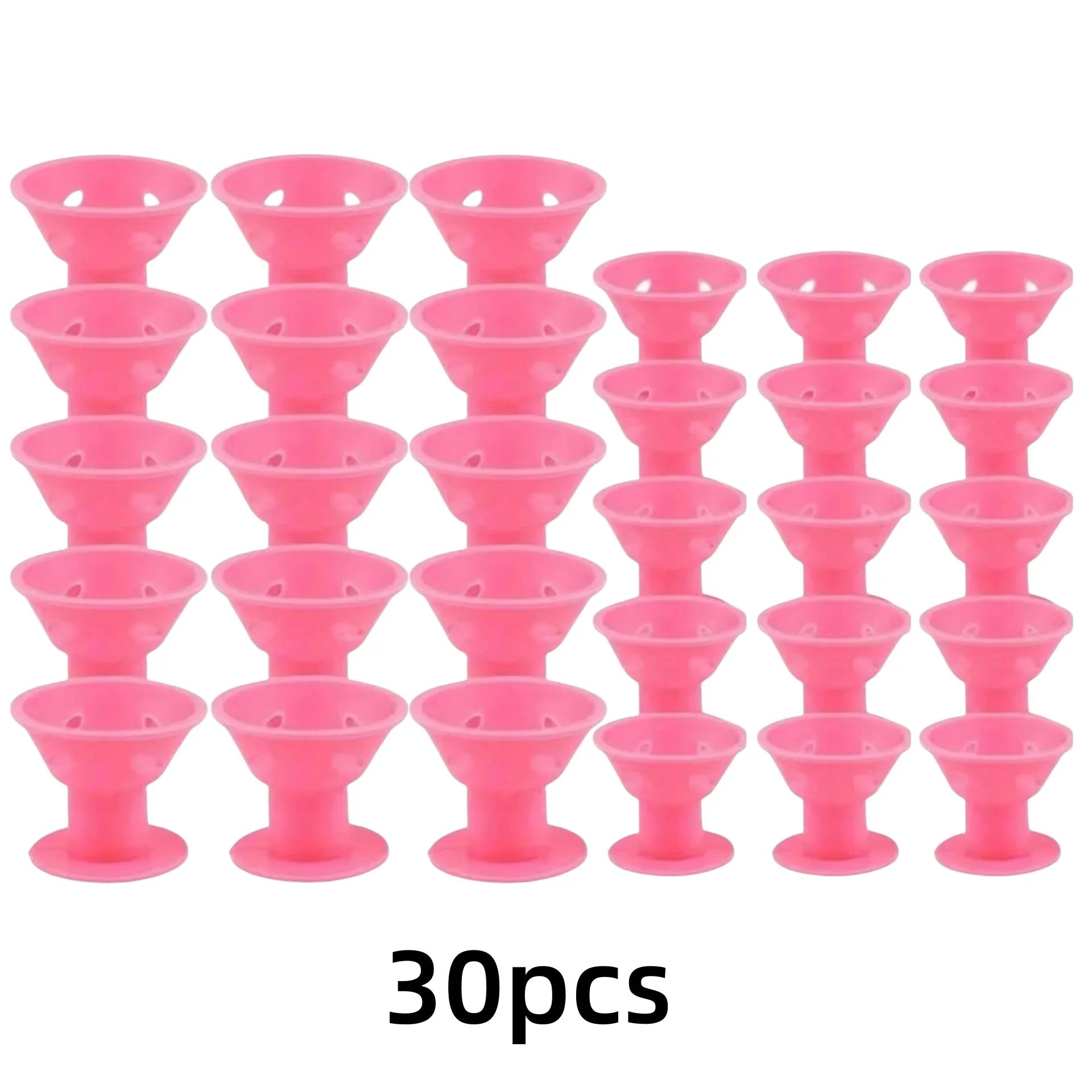 10-30pcs Hair Curlers Set Heatless Styling Tools for All Hair Types Easy DIY Perming Tools Silicone Bell Shaped Hairstyling Acce