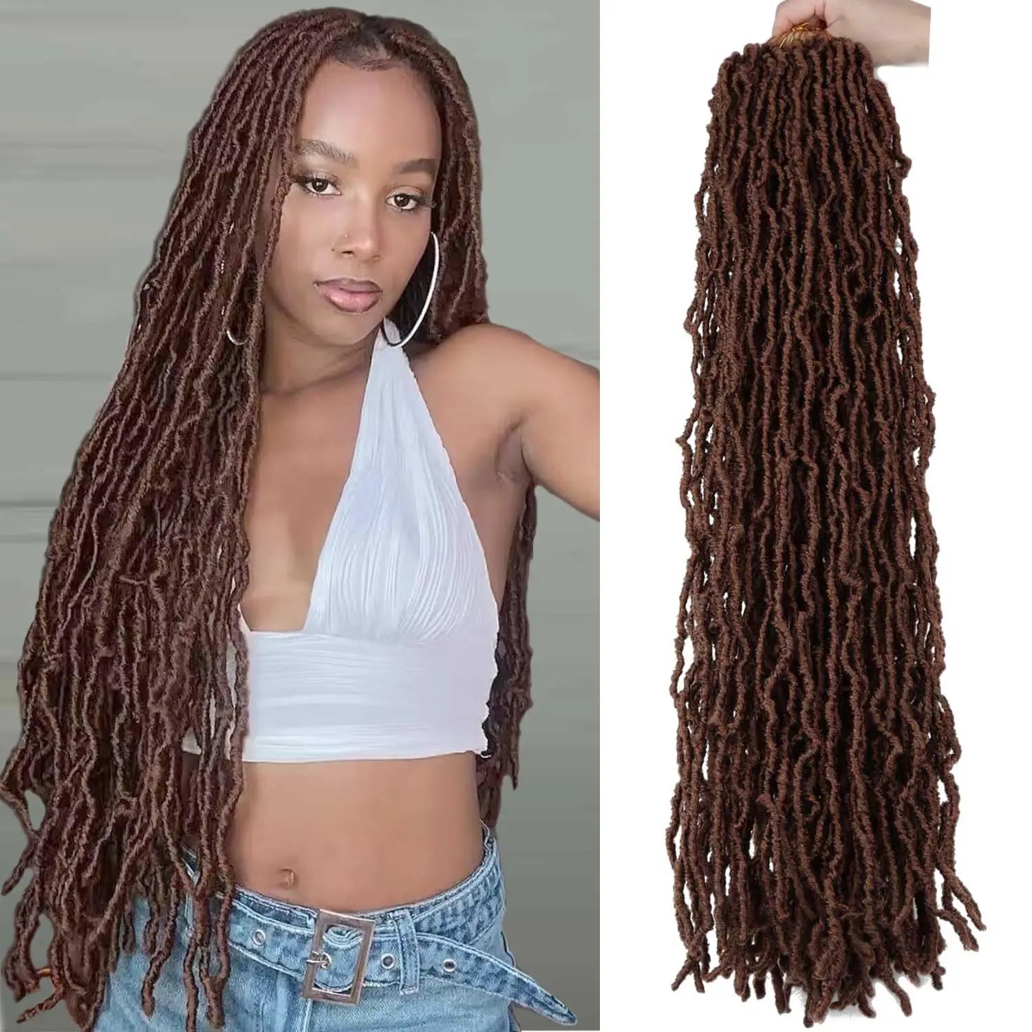 1/6 Packs Faux Locs Crochet Hair 30 Inch Soft Locs for Distressed Locs Butterfly Locs Crochet Hair for Women