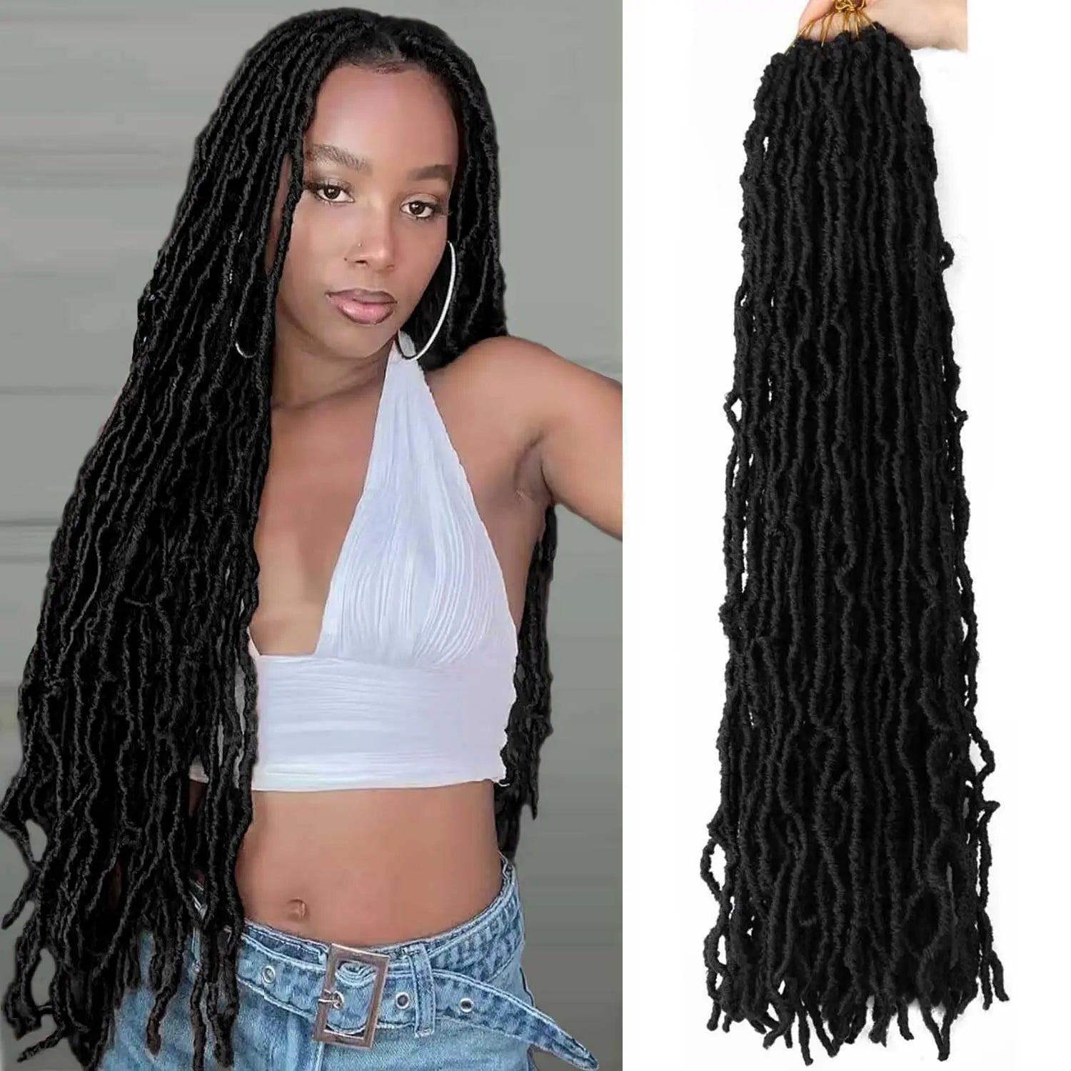 1/6 Packs Faux Locs Crochet Hair 30 Inch Soft Locs for Distressed Locs Butterfly Locs Crochet Hair for Women