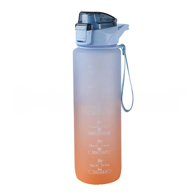 1000ml Stay Hydrated and On Track with Our Gradient Color Sports Water Bottle with Time Marker Perfect for Outdoor Fitness
