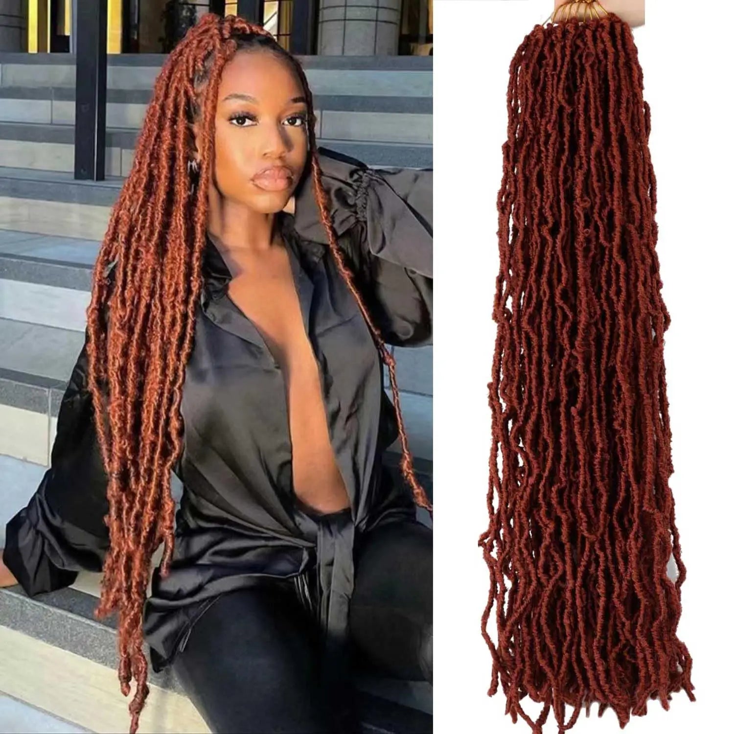 1/6 Packs Faux Locs Crochet Hair 30 Inch Soft Locs for Distressed Locs Butterfly Locs Crochet Hair for Women